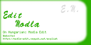 edit modla business card